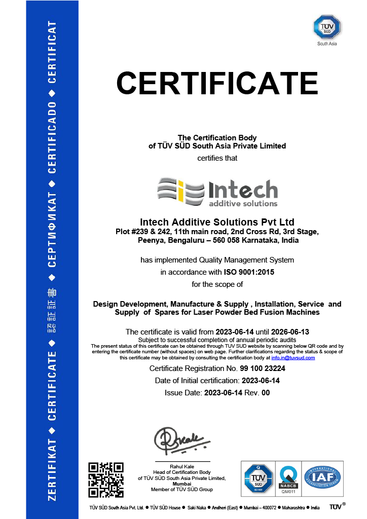 ISO 9001:2015 Certificate